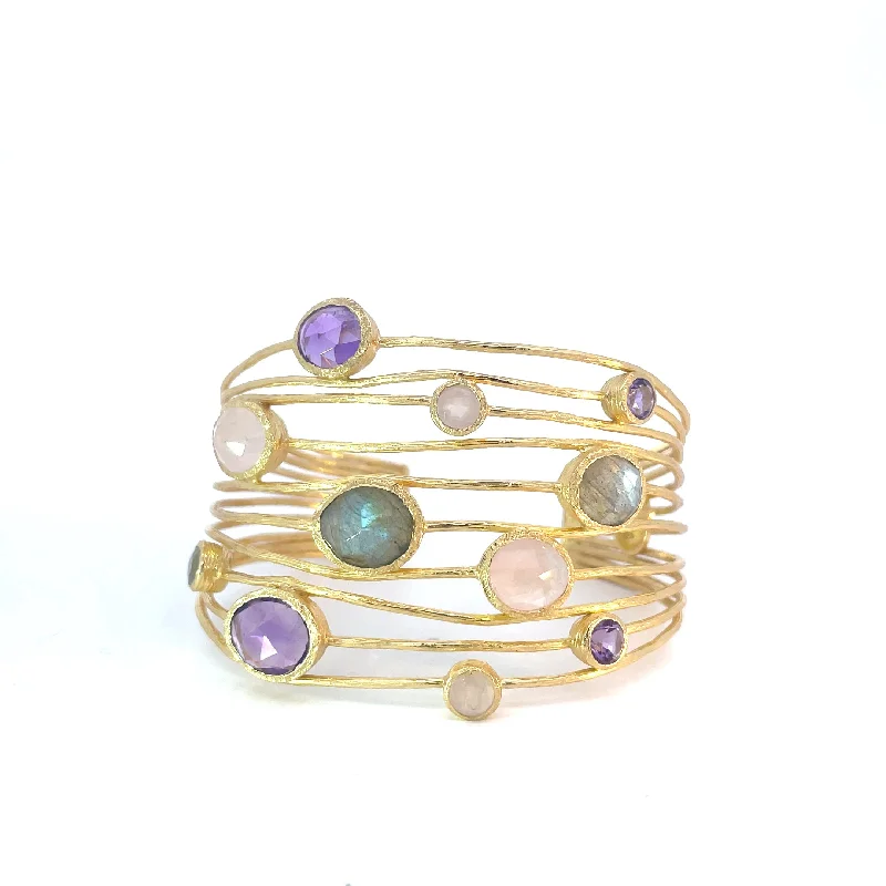 customized bangle bracelets for women -Jorge Revilla Multi Colored Shade Collection Bracelet