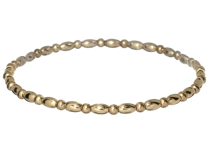 fashion bracelets for women -"LEXI" 14k gold-filled oval beaded bracelet