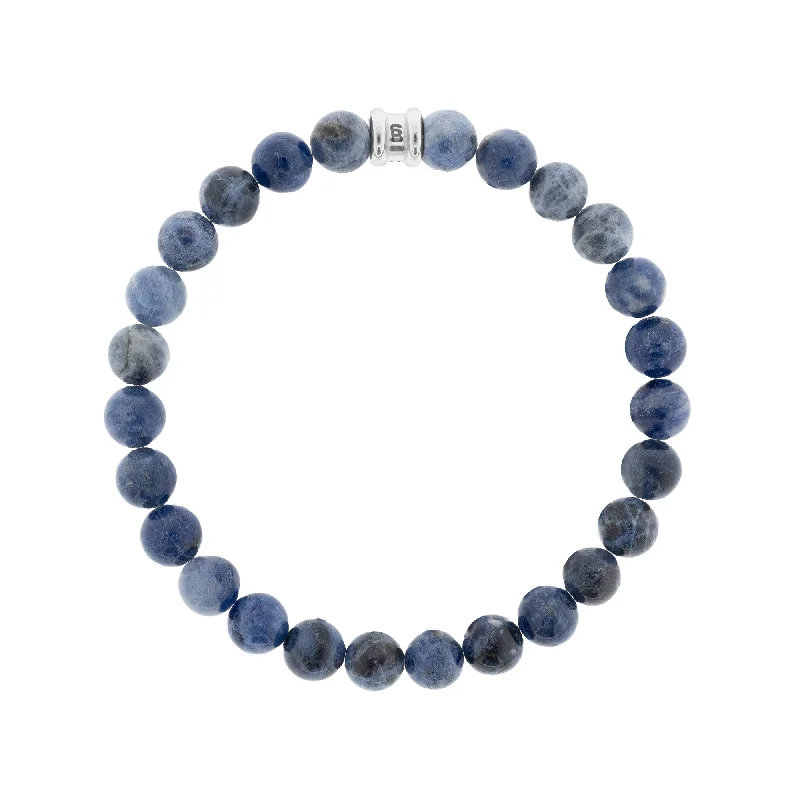 wedding bangles for women -8mm Round Gemstone Bracelet Sodalite