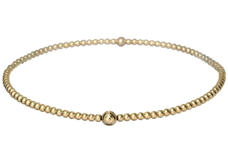 sterling silver bangles for women -Stretchy Anti-tarnish Gold Filled VANESSA Stackable Bracelet