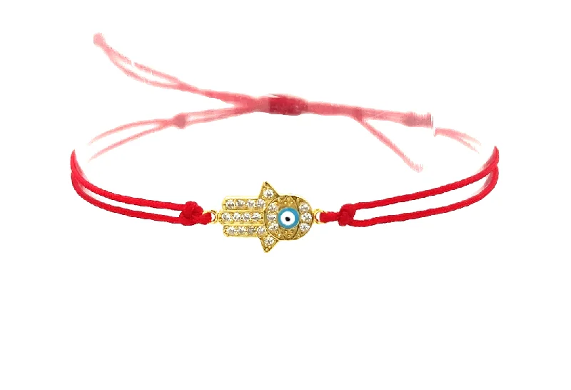 small bangle bracelets for women -Turquoise Evil Eye Hamsa Red String Bracelet