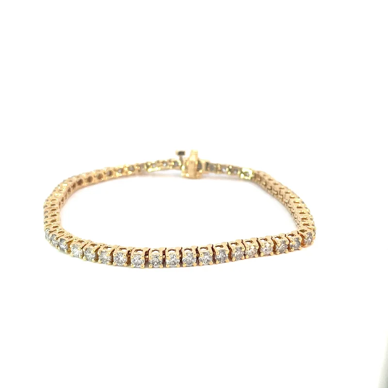 bridal bangles for women -18 Karat Yellow Gold Diamond Tennis Bracelet