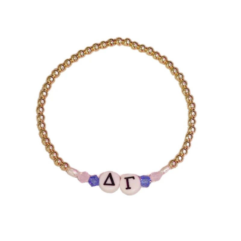 friendship bangles for women -bara Boheme | "DELTA GAMMA" Sorority Greek Letter Ball Beaded Bracelet