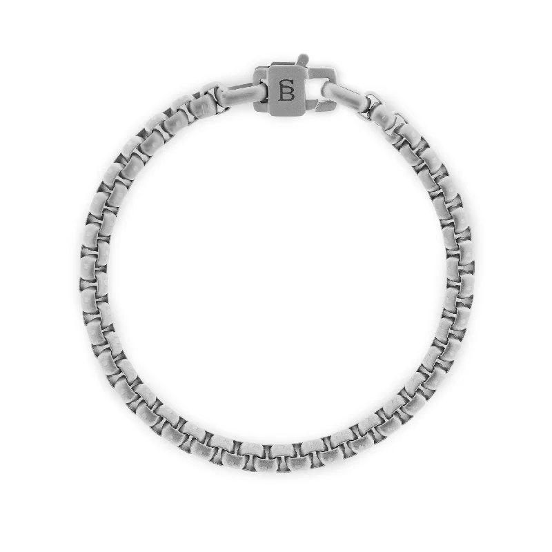 minimalist bangles for women -Urban Edge 5mm Box Chain Bracelet Silver