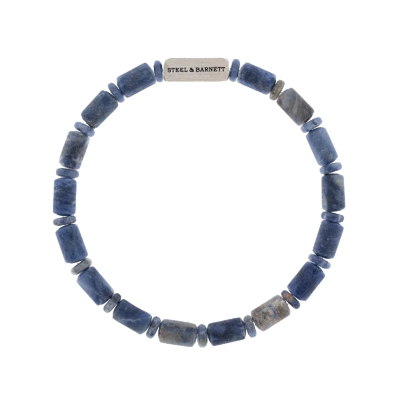 pearl bracelets for women -Colourful Cal Barrel Gemstone Bracelet Matt Sodalite