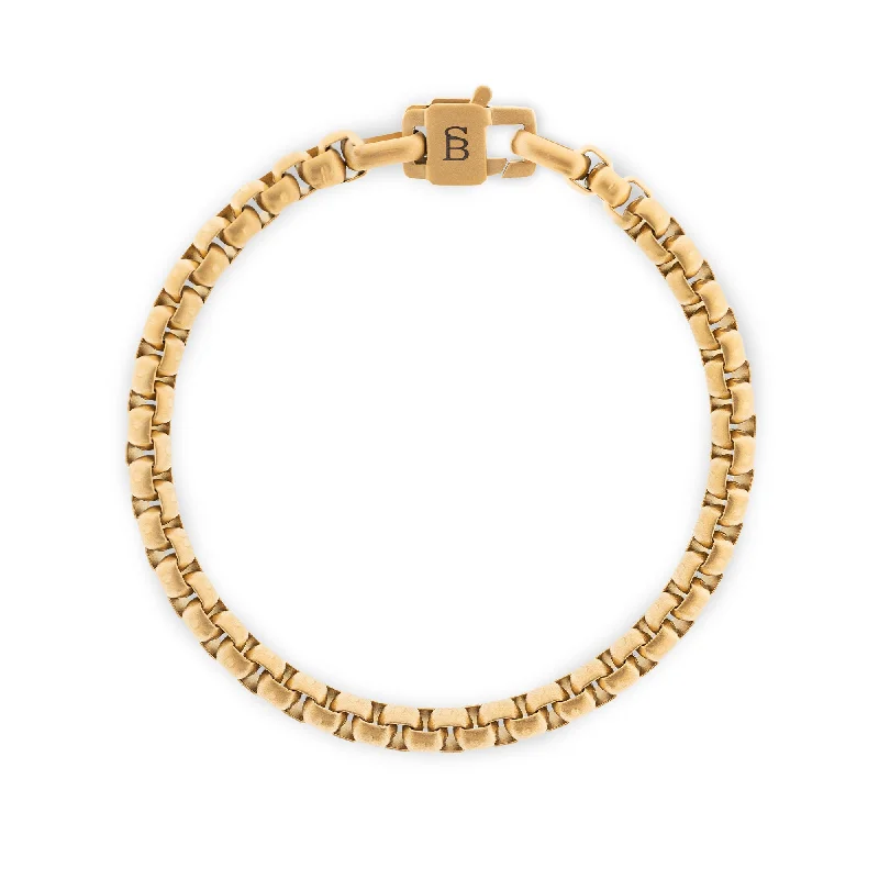 bohemian bracelets for women -Urban Edge 5mm Box Chain Bracelet 18K Gold