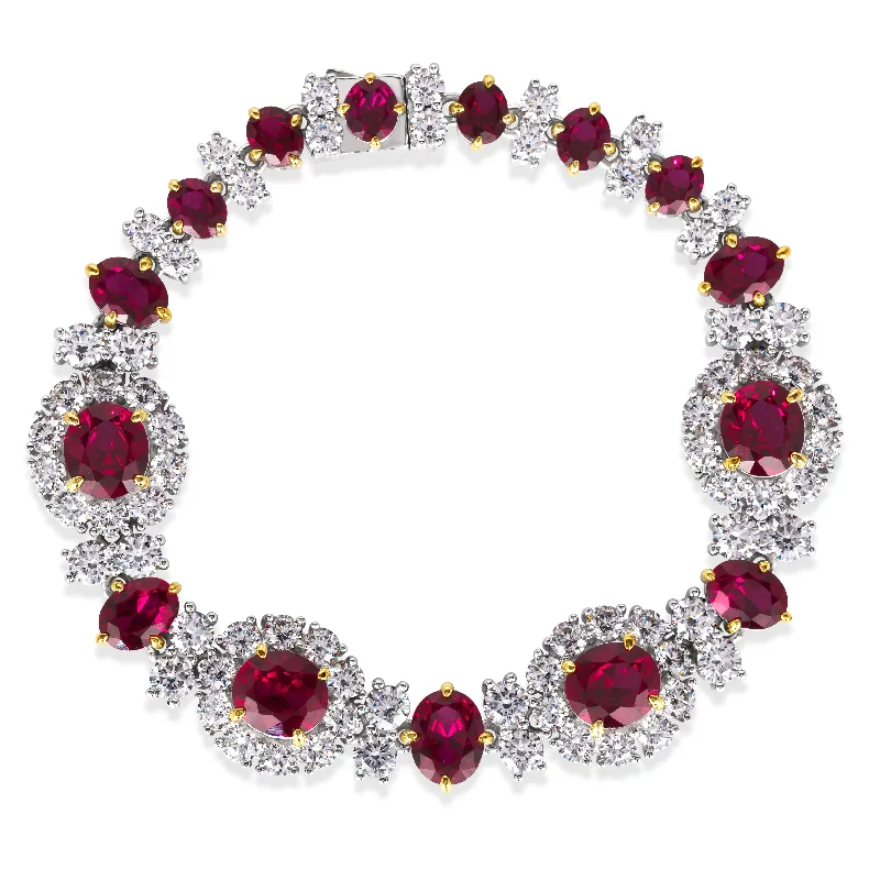 minimalist charm bracelets for women -Worth Avenue Bracelet in Red Ruby