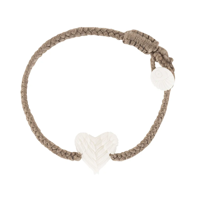 simple leather bracelets for women -Winged Heart Bracelet