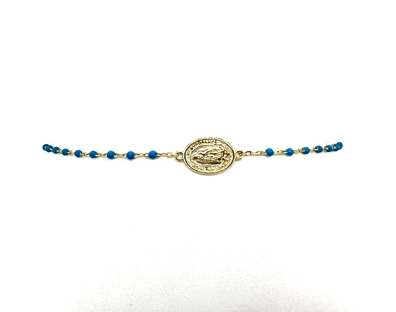 luxury bangles for women -"VIRGIN MARY" DOTTED BRACELET