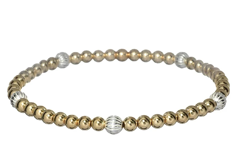 wedding bracelets for women -Anti-Tarnish Stretchy 6.5 inches gold filled MEGAN bracelet