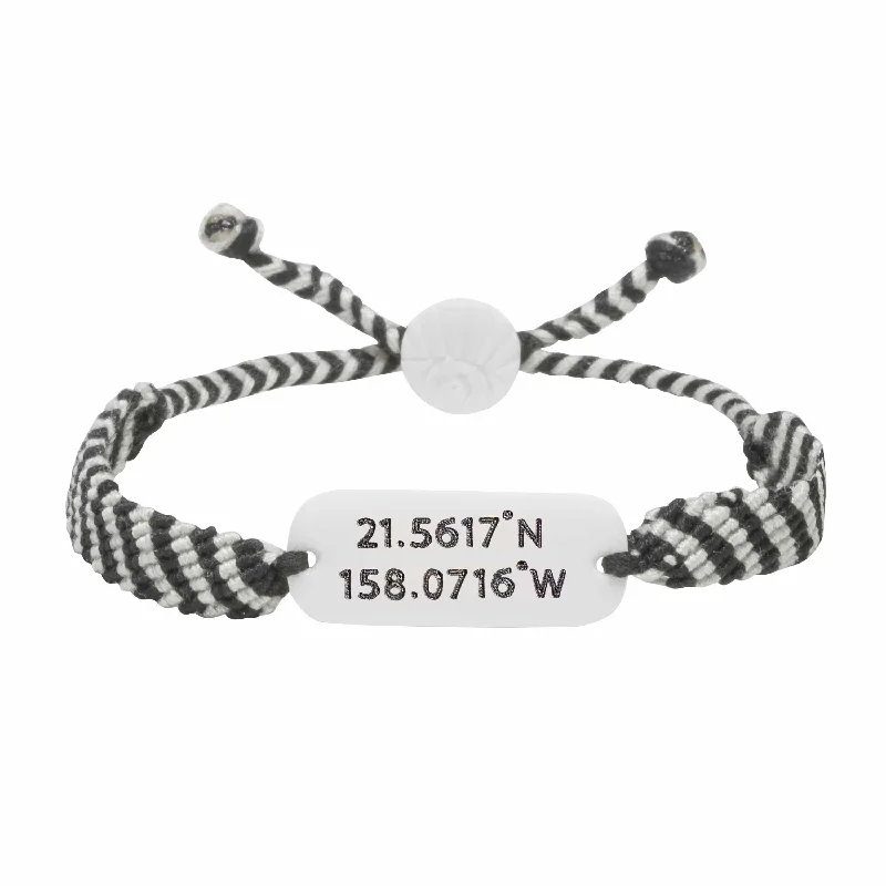 romantic bangles for women -Woven Custom Coordinates Bracelet