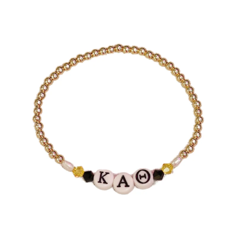 engraved bangles for women -bara Boheme | "KAPPA ALPHA THETA" Sorority Greek Letter Ball Beaded Bracelet