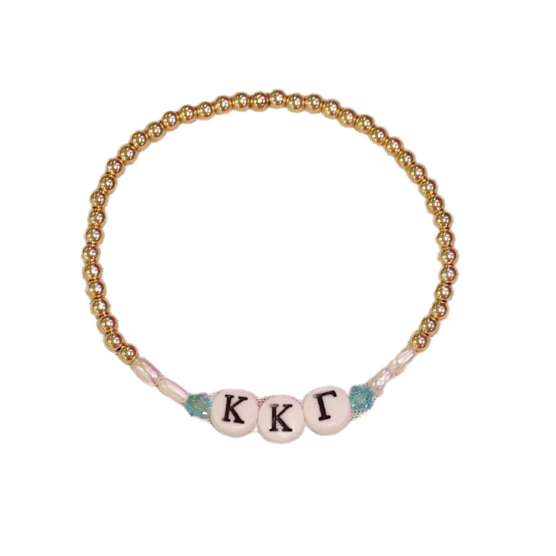 chunky bracelets for women -bara Boheme | "KAPPA KAPPA GAMMA" Sorority Greek Letter Ball Beaded Bracelet