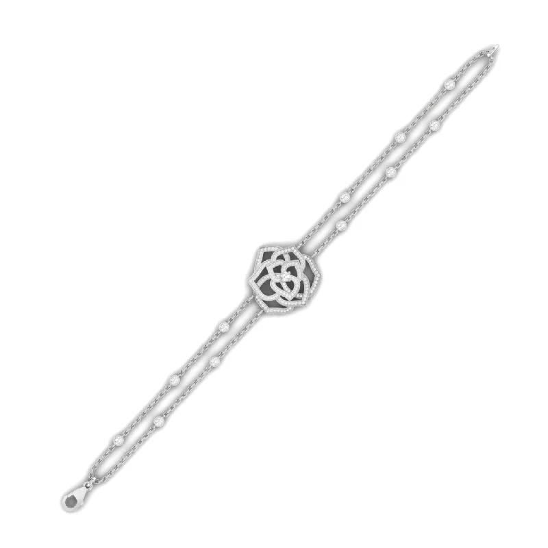 customized bracelets for women -Maureen Floral Moissanite Bracelet in 18k Gold