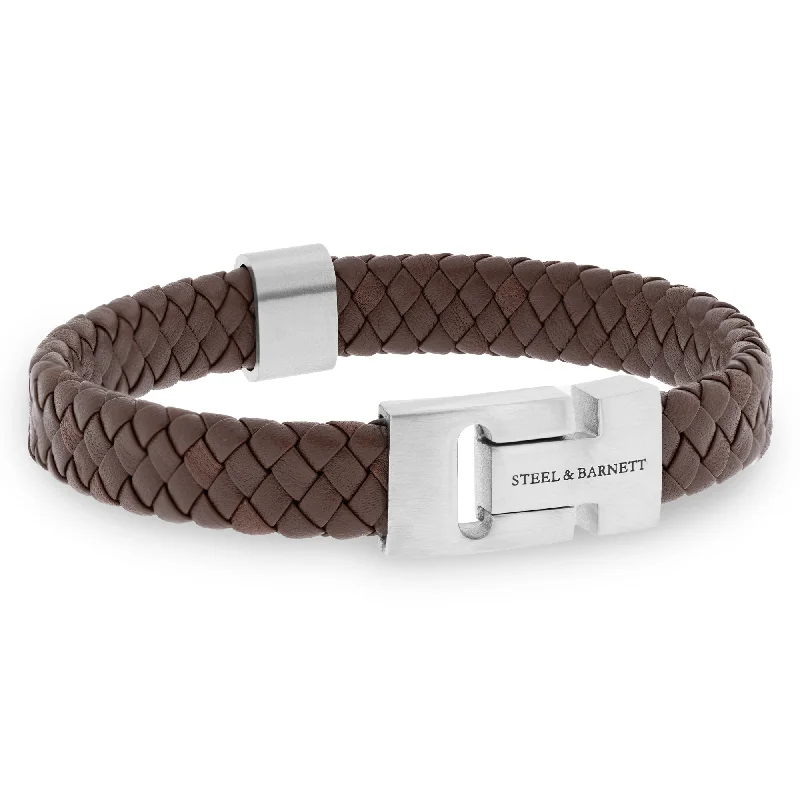 classic bangle sets for women -Harrison Nappa Leather Bracelet Brown