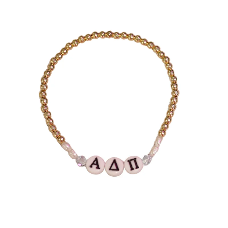 unique bracelets for women -bara Boheme | "ALPHA DELTA PI" Sorority Greek Letter Ball Beaded Bracelet